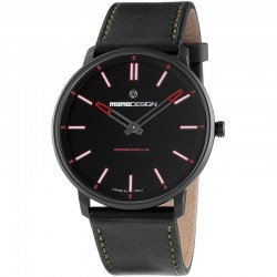 Reloj Momo Design Essenziale Sport PVD Negro Rojo Piel